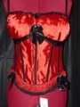 L 03 Corsetry red with black ruffles