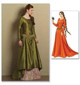 B 4827 Medieval dress with underskirt