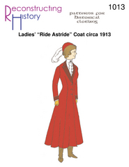 RH 1013 1910s Lady's Ride Astride Coat ca. 1913