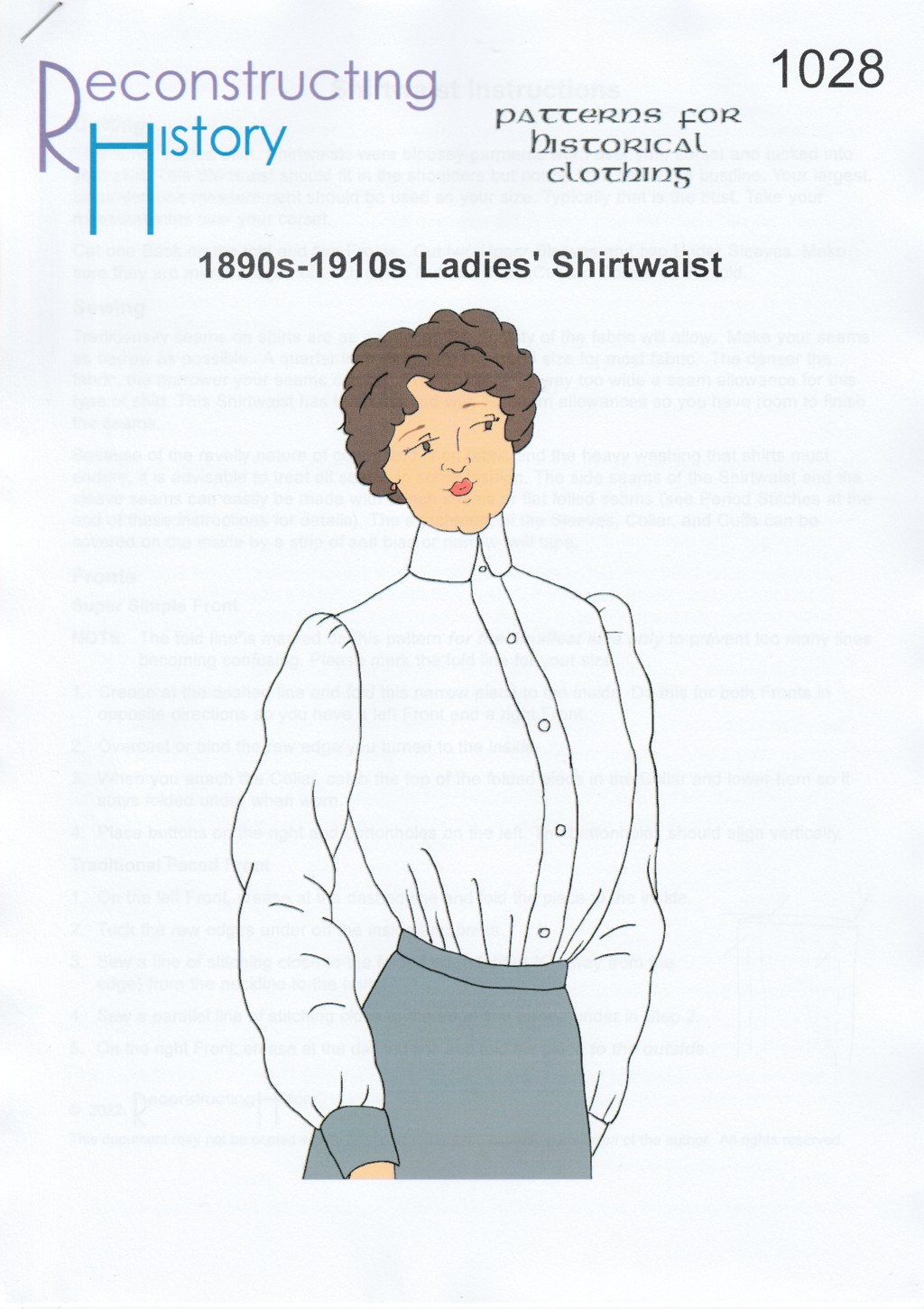 RH 1028 Ladies' 1910s Shirtwaist