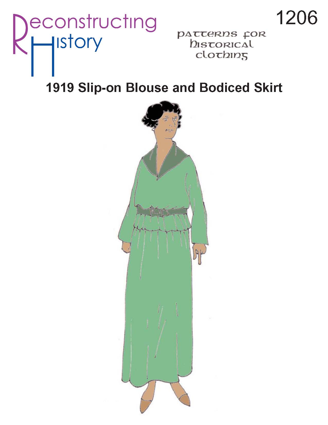 RH 1206 1920s Slip-on Blouse and Bodiced Skirt