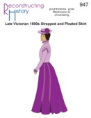 RH 947 Late Victorian 1890s Strapped and Pleated Skirt
